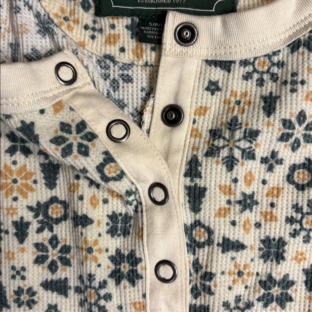 American Eagle Outfitters Waffle Knit Fair Isle Holiday Pajama Onesie Small - Picture 5 of 6